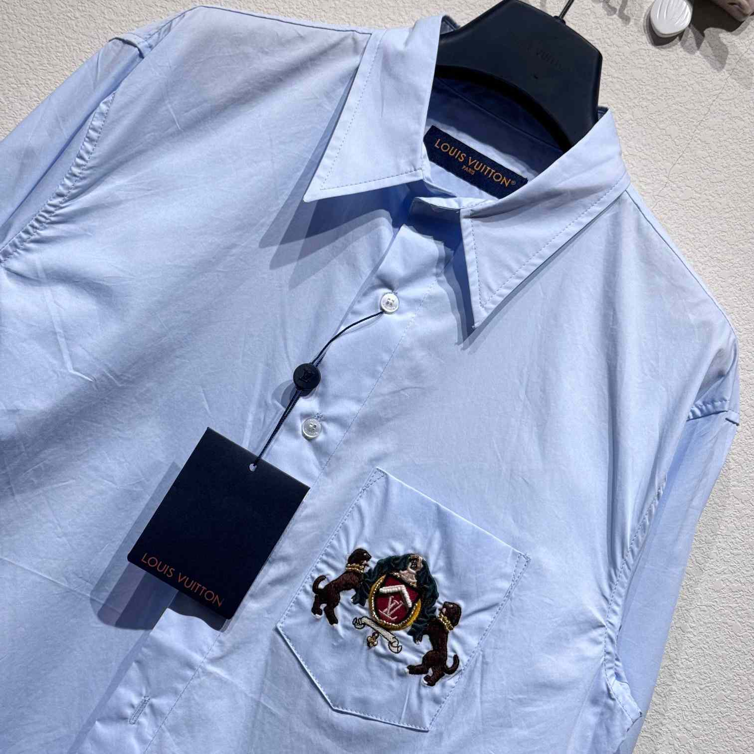 Louis Vuitton Embroidered Long-Sleeved Cotton Shirt   1AGJNG - PerfectKickZ
