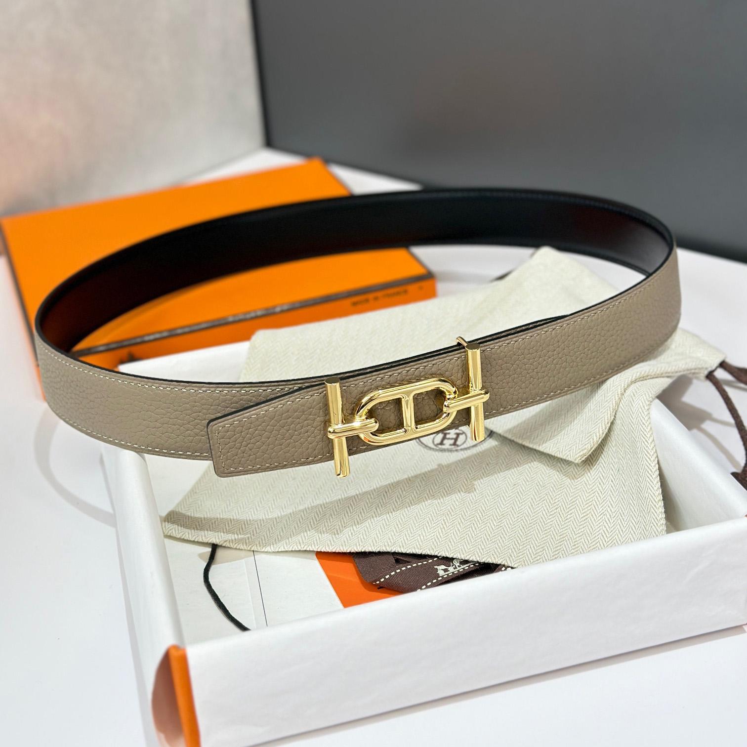 Hermes Ancre Buckle & Reversible Leather Strap 32mm - PerfectKickZ