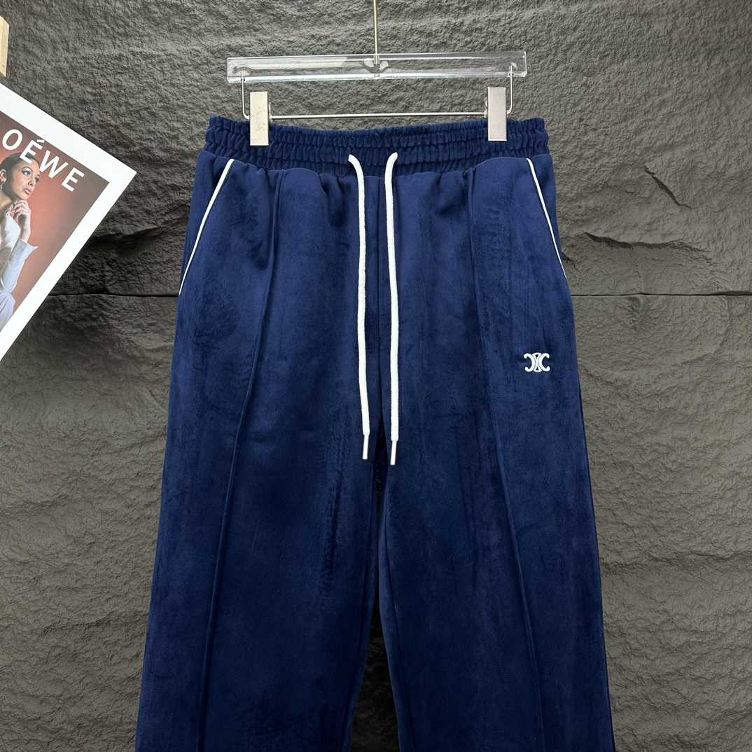 Celine Straight-Leg Logo-Embroidered Cotton-Blend Velour Track Pants - PerfectKickZ