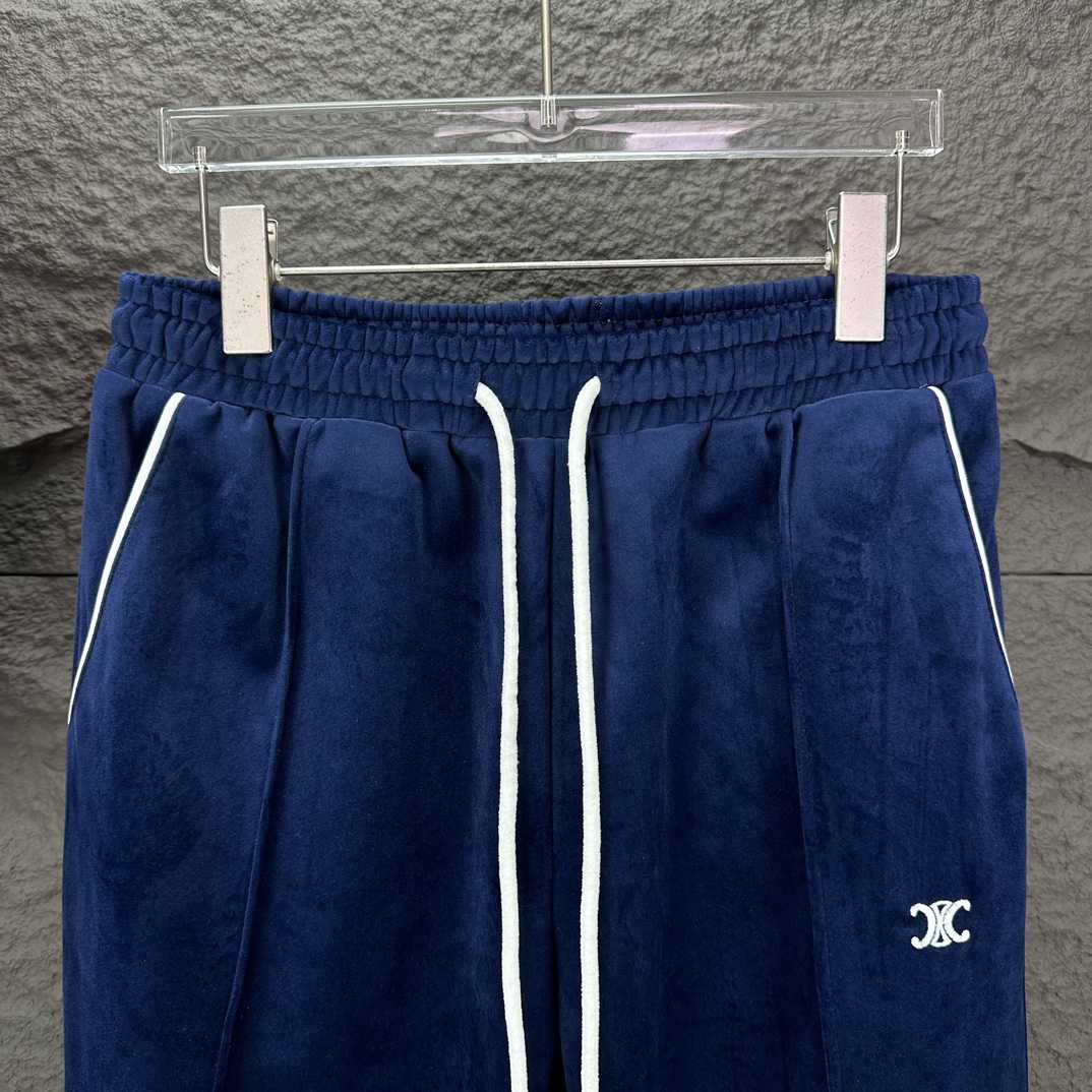 Celine Straight-Leg Logo-Embroidered Cotton-Blend Velour Track Pants - PerfectKickZ