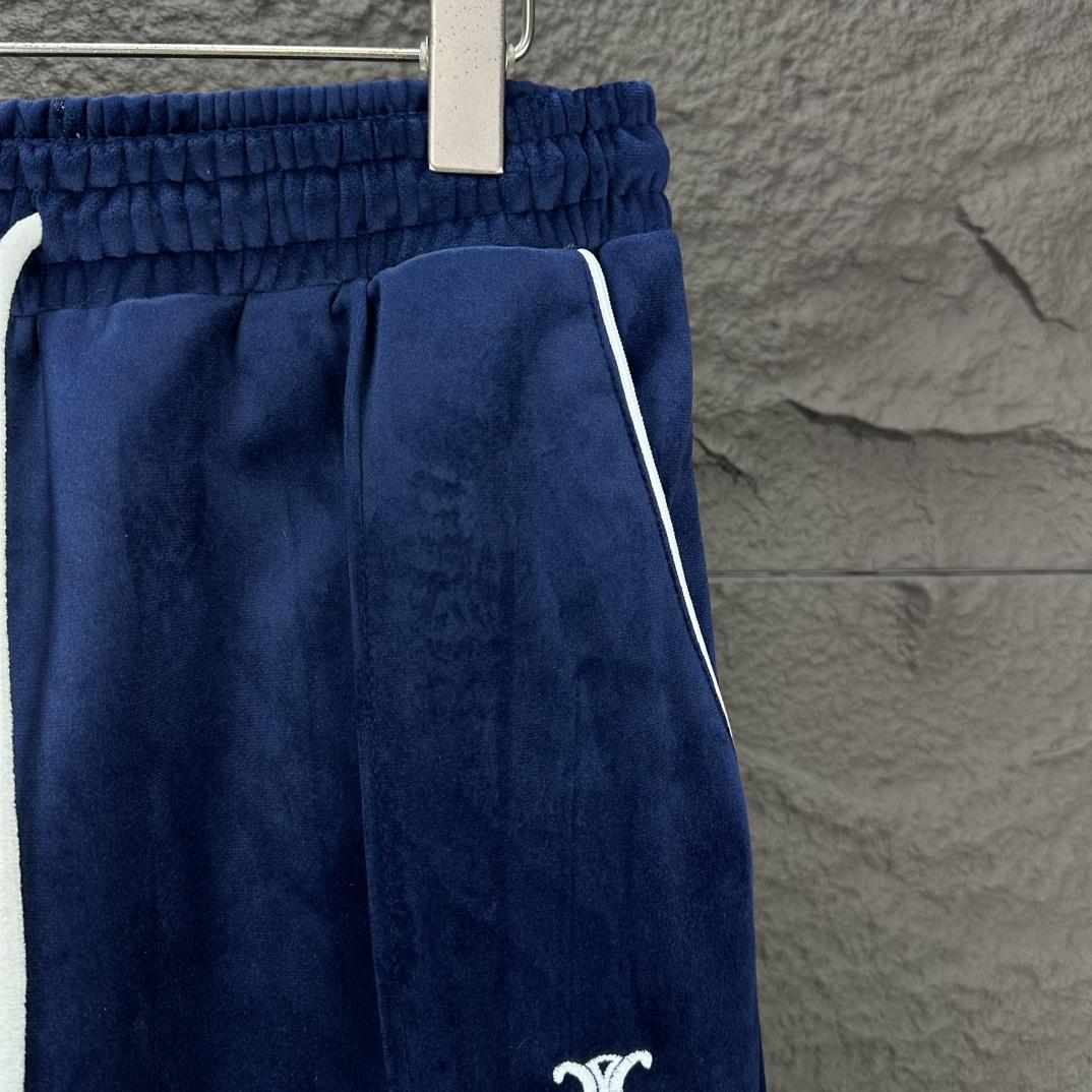 Celine Straight-Leg Logo-Embroidered Cotton-Blend Velour Track Pants - PerfectKickZ
