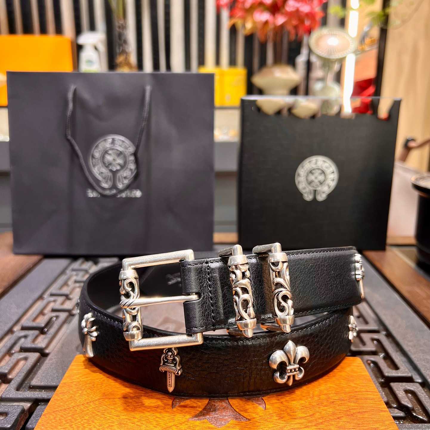 Chrome Hearts Retro Punk Rock Genuine Leather Belt   38MM - PerfectKickZ
