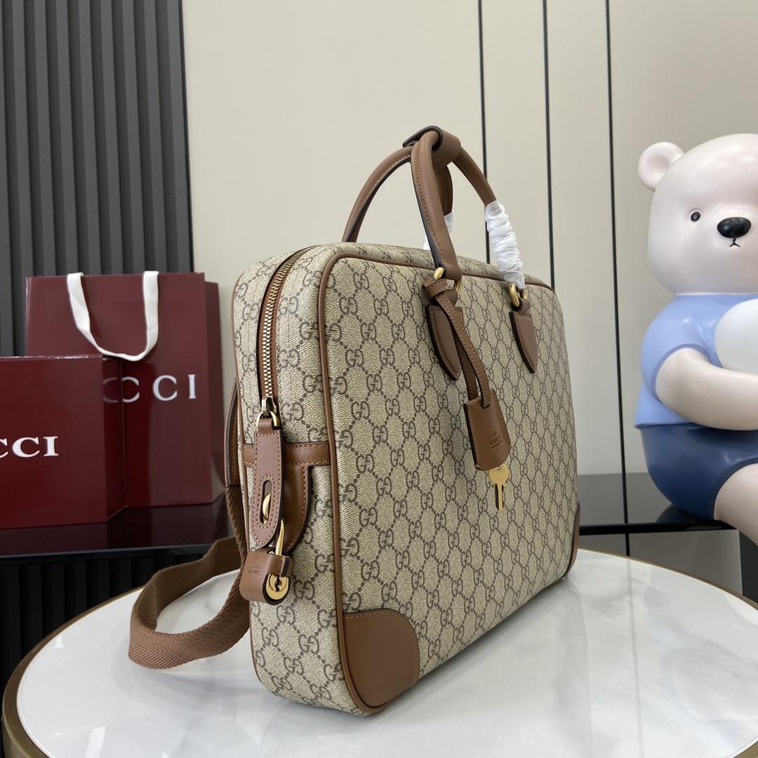 Gucci GG Emblem Medium Briefcase - PerfectKickZ