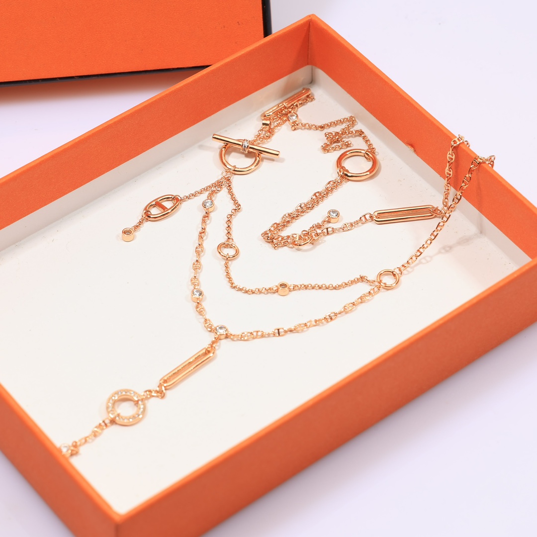 Hermes Chaine D'ancre Chaos Lariat Necklace - PerfectKickZ