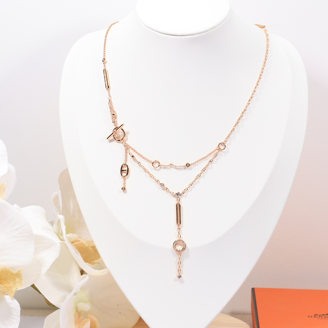 Hermes Chaine D'ancre Chaos Lariat Necklace - PerfectKickZ