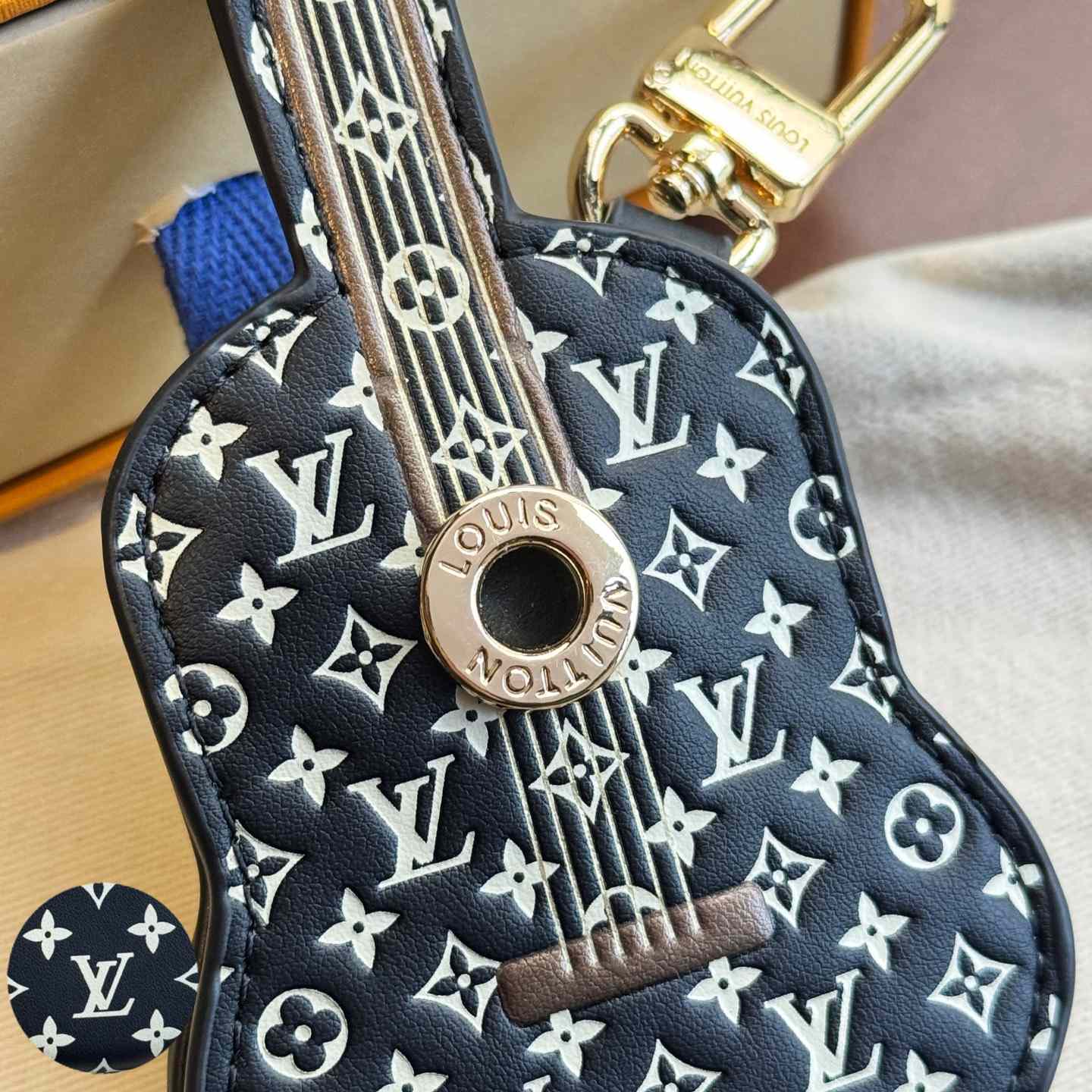 Louis Vuitton Guitar Pouch Bag Charm   M02032 - PerfectKickZ