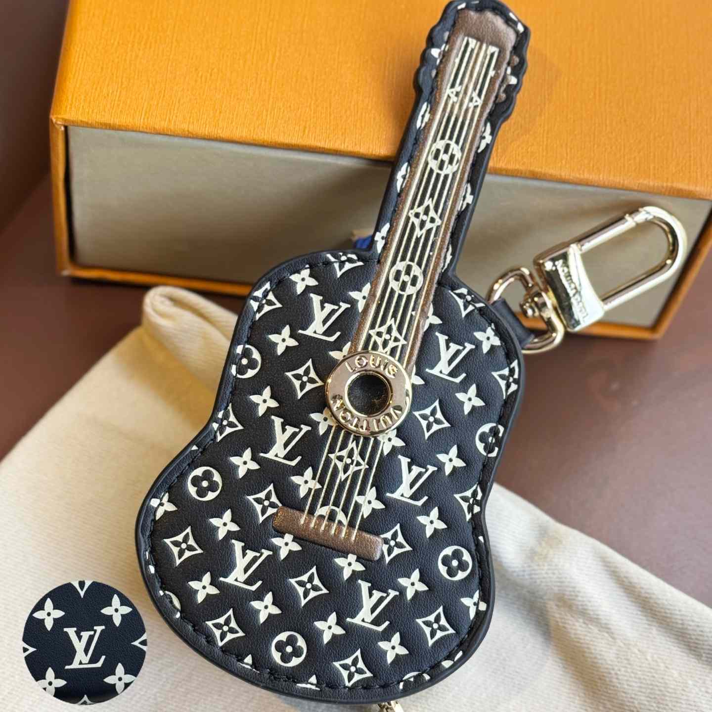 Louis Vuitton Guitar Pouch Bag Charm   M02032 - PerfectKickZ