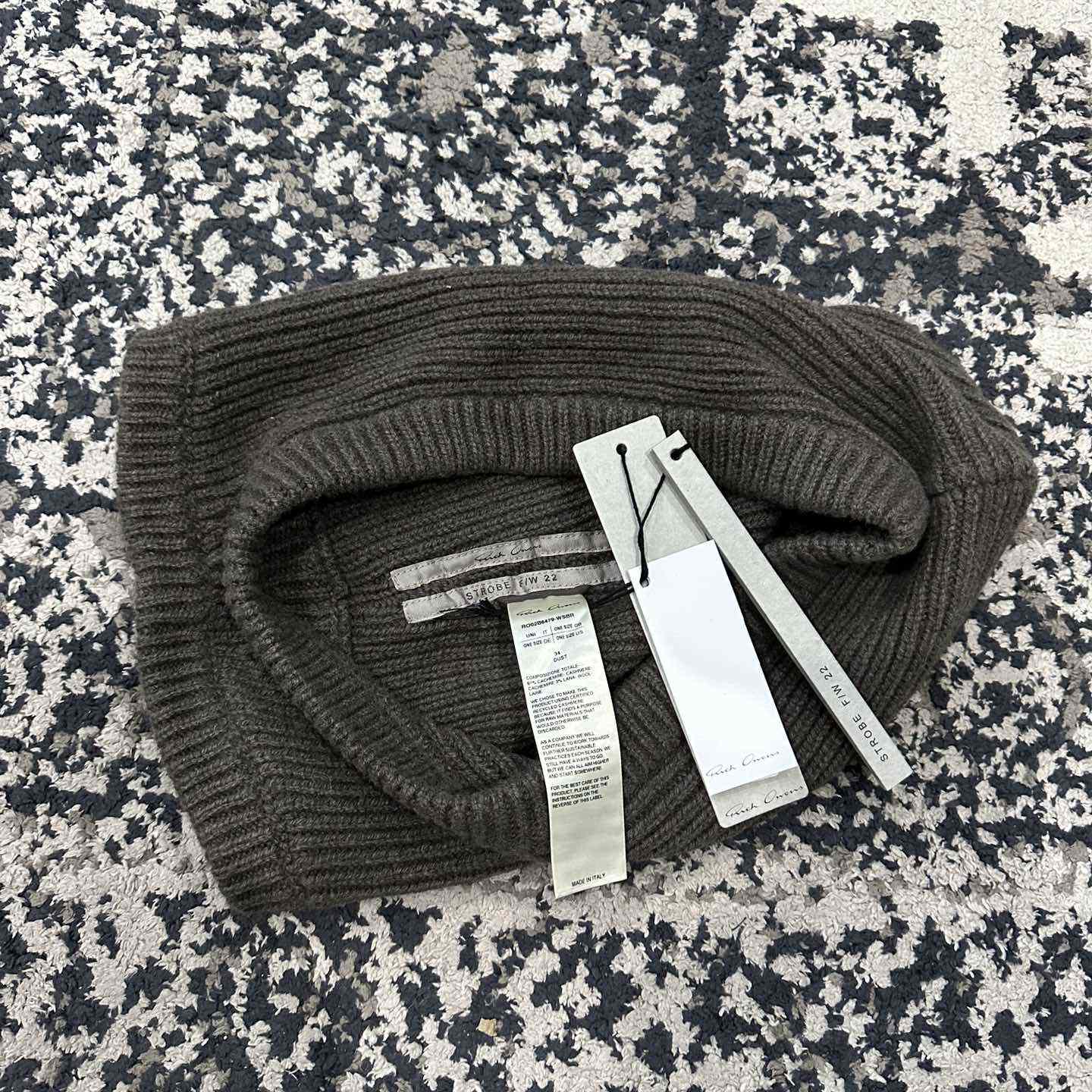 Rick Owens Balaclava Cashmere Knit Hood Hat - PerfectKickZ