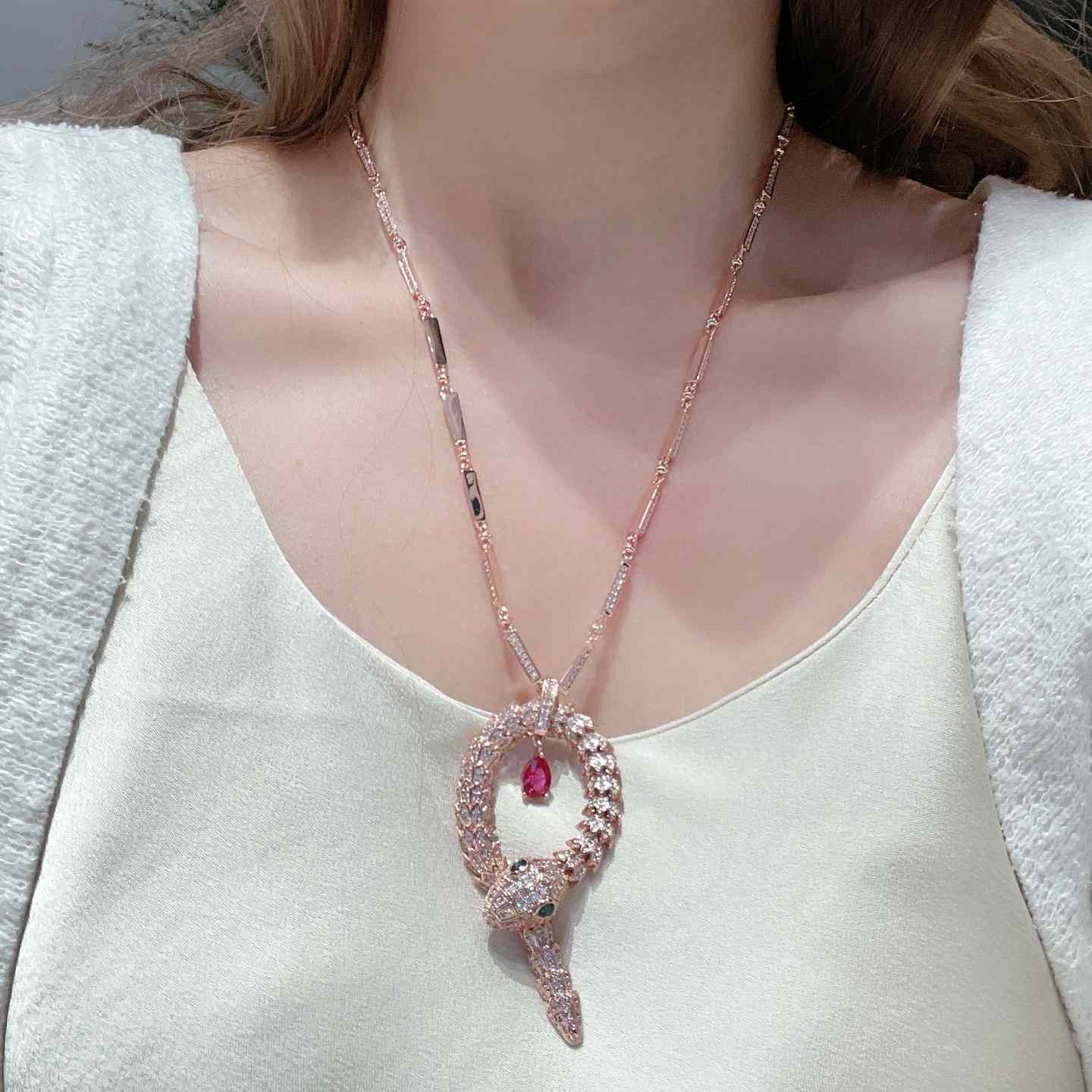 Bvlgari Diamond Snake Necklace - PerfectKickZ