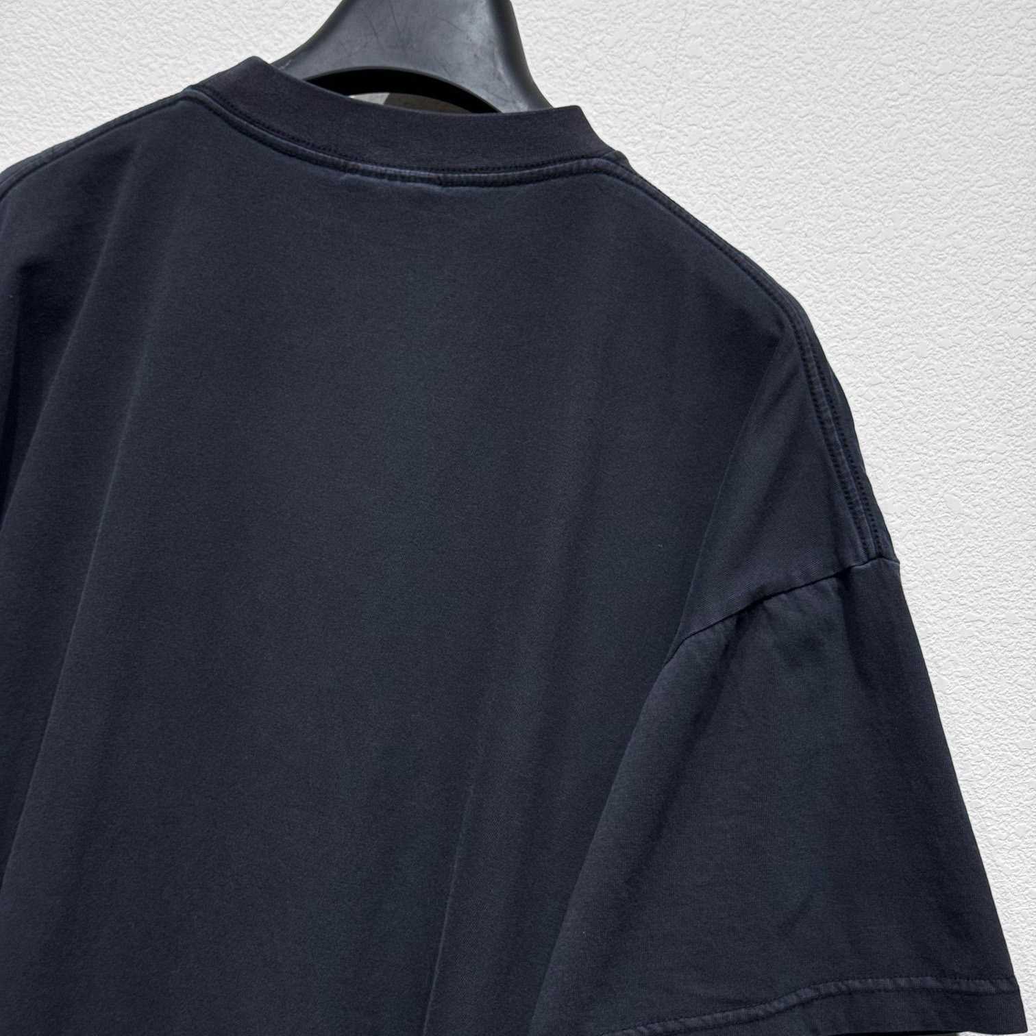 Balenciaga Getaria T-Shirt Oversize Fit In Washed Black Tubular Jersey - PerfectKickZ