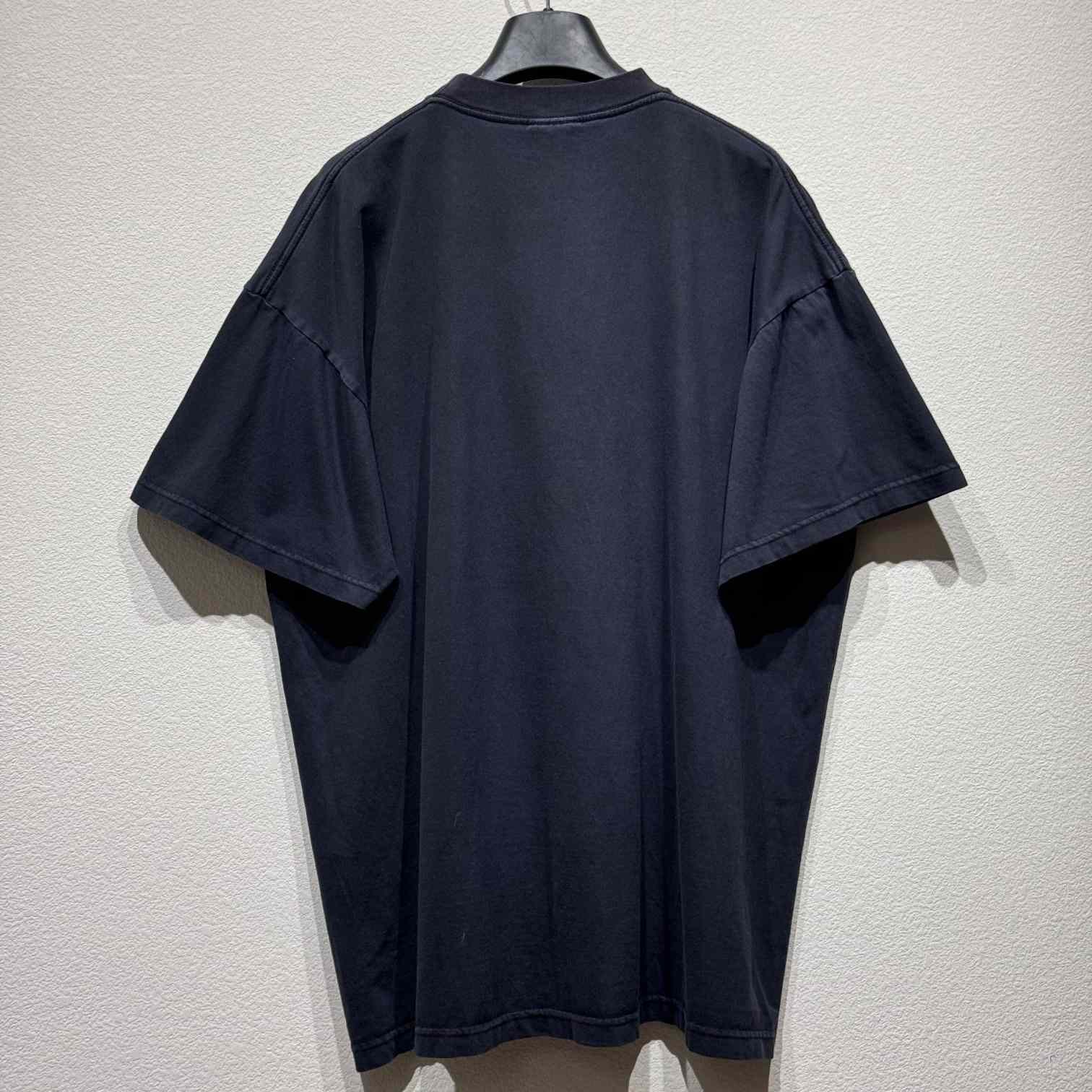 Balenciaga Getaria T-Shirt Oversize Fit In Washed Black Tubular Jersey - PerfectKickZ