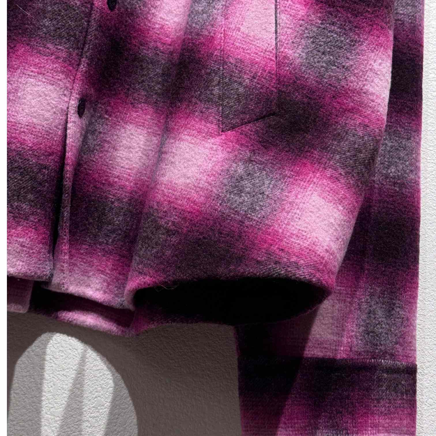 Balenciaga Padded Shirt In Pink And Black Check Flannel - PerfectKickZ