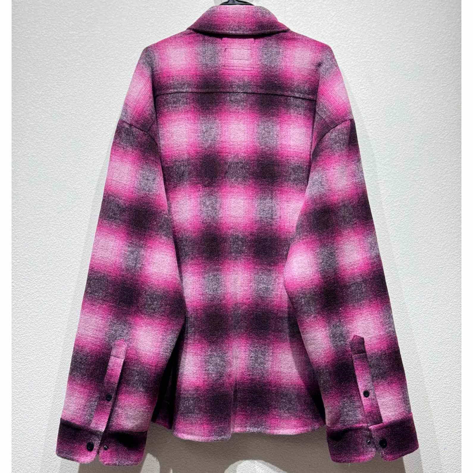 Balenciaga Padded Shirt In Pink And Black Check Flannel - PerfectKickZ
