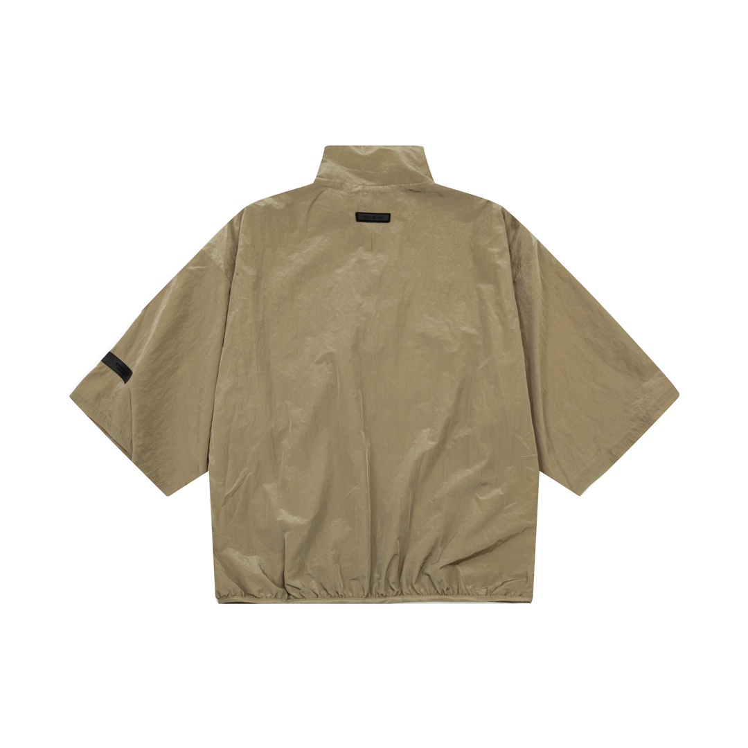 Fear of God Essentials Crinkle Nylon Half Zip Short-Sleeve Shirt - PerfectKickZ