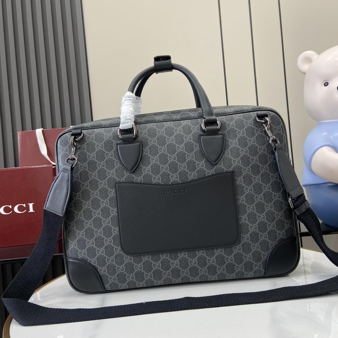 Gucci GG Emblem Medium Briefcase - PerfectKickZ
