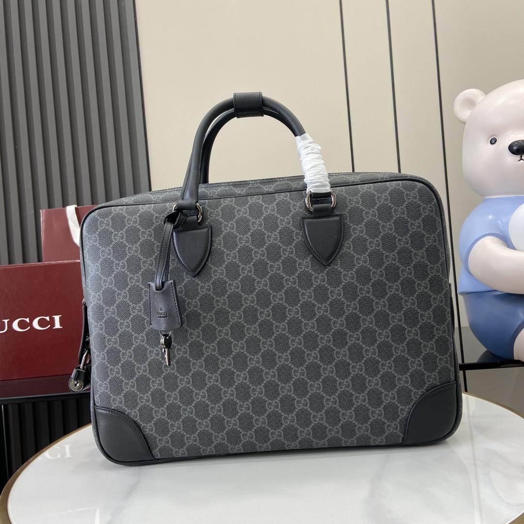 Gucci GG Emblem Medium Briefcase - PerfectKickZ