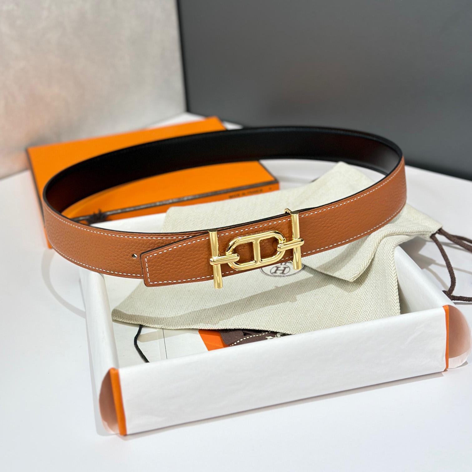 Hermes Ancre Buckle & Reversible Leather Strap 32mm - PerfectKickZ