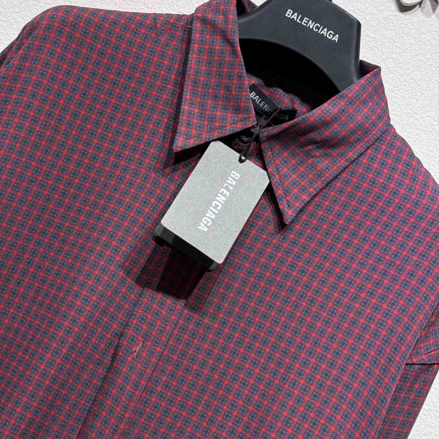 Balenciaga Fluid Shirt In Red And Grey  - PerfectKickZ