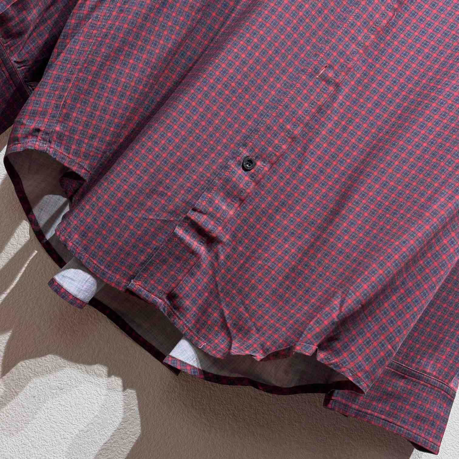 Balenciaga Fluid Shirt In Red And Grey  - PerfectKickZ