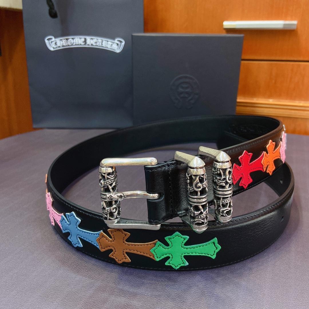 Chrome Hearts Leather Belt   38MM - PerfectKickZ