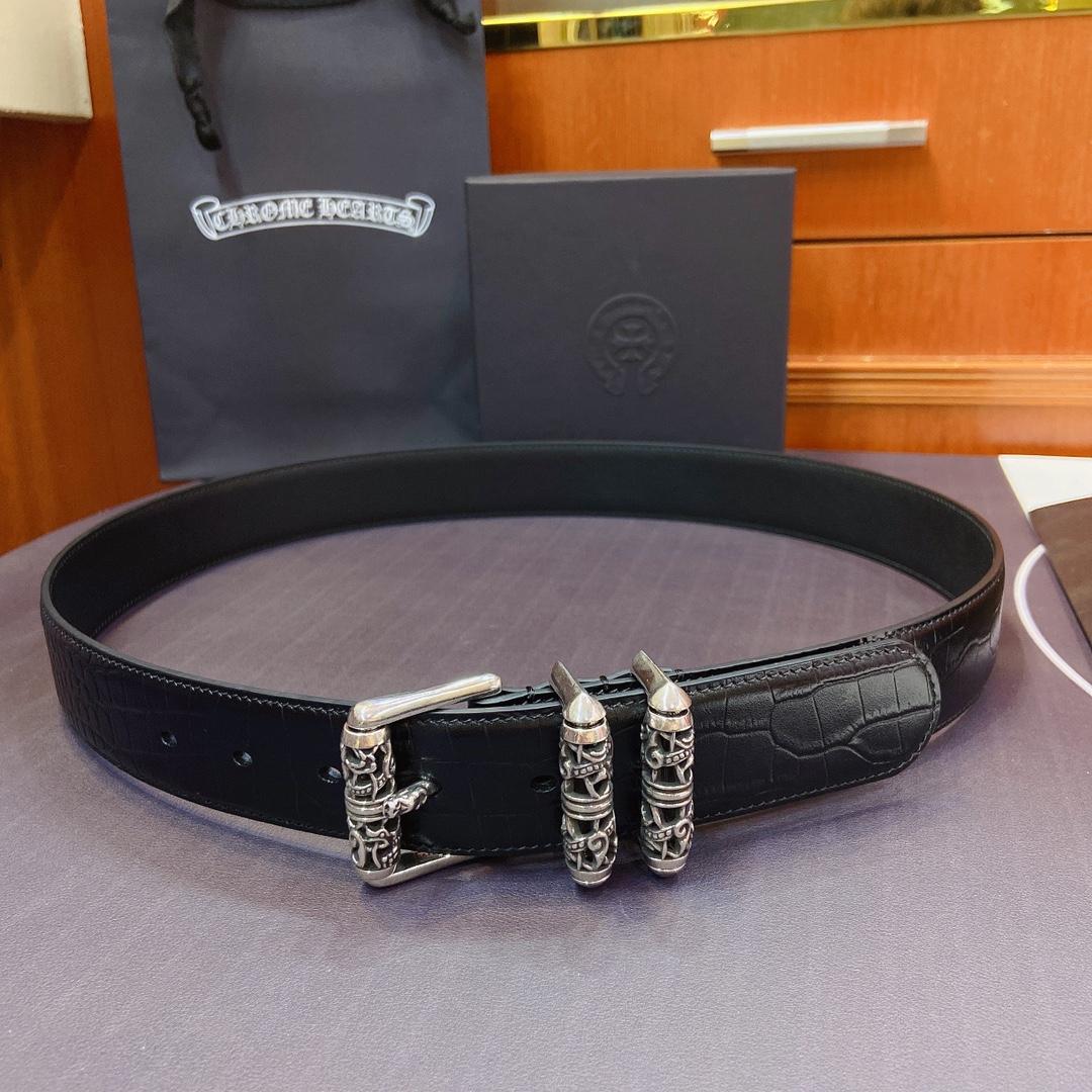 Chrome Hearts Leather Belt   38MM - PerfectKickZ