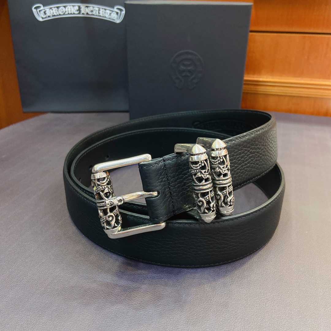 Chrome Hearts Leather Belt   38MM - PerfectKickZ