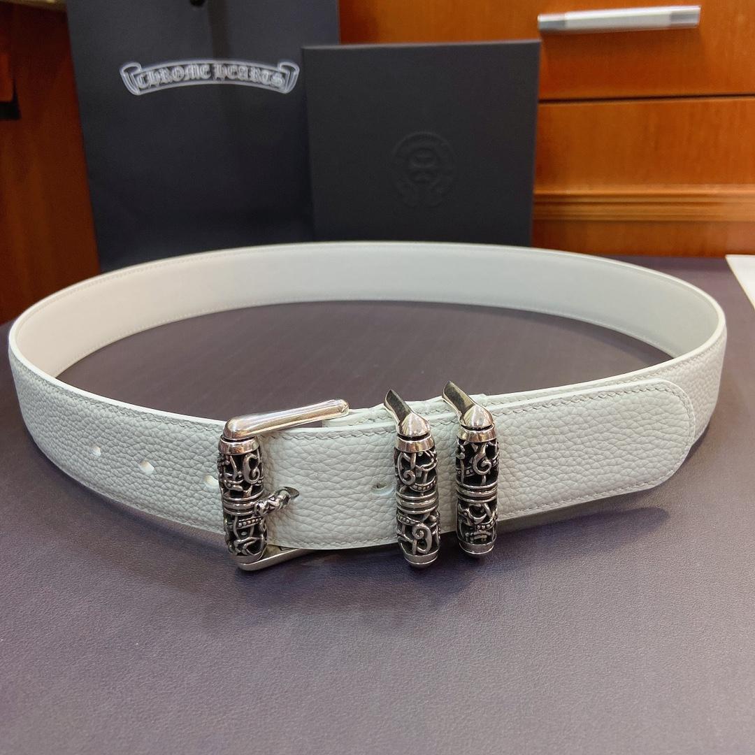 Chrome Hearts Leather Belt   38MM - PerfectKickZ