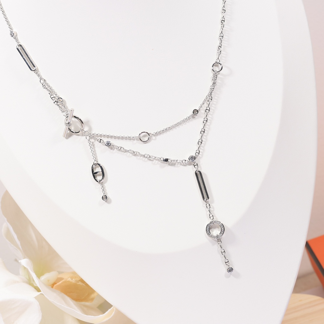 Hermes Chaine D'ancre Chaos Lariat Necklace - PerfectKickZ