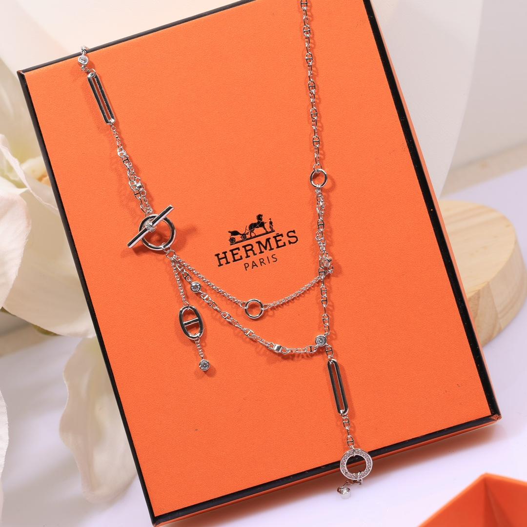 Hermes Chaine D'ancre Chaos Lariat Necklace - PerfectKickZ