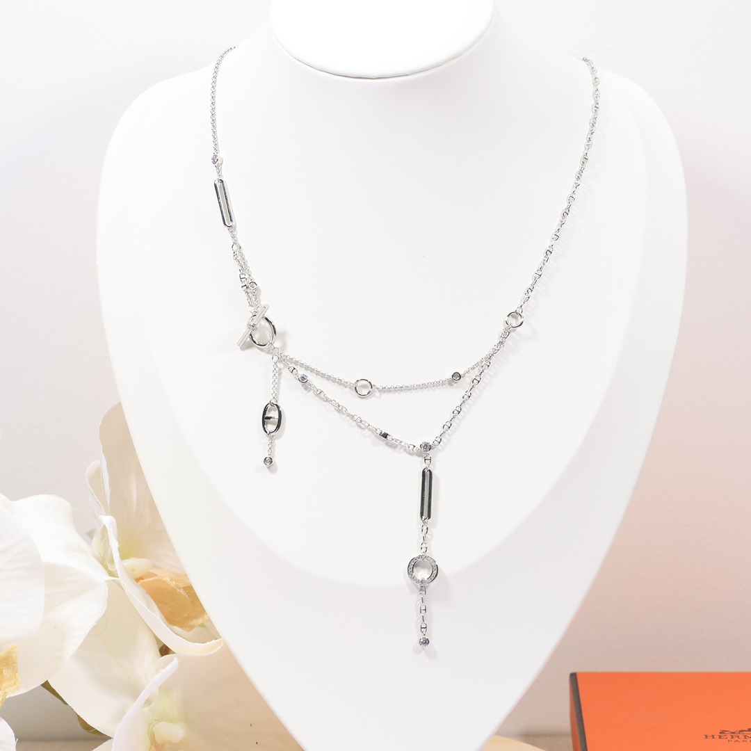 Hermes Chaine D'ancre Chaos Lariat Necklace - PerfectKickZ