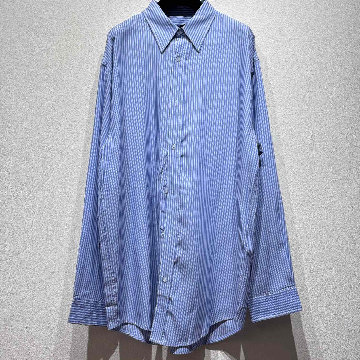 Balenciaga Fluid Shirt In Blue And White - PerfectKickZ