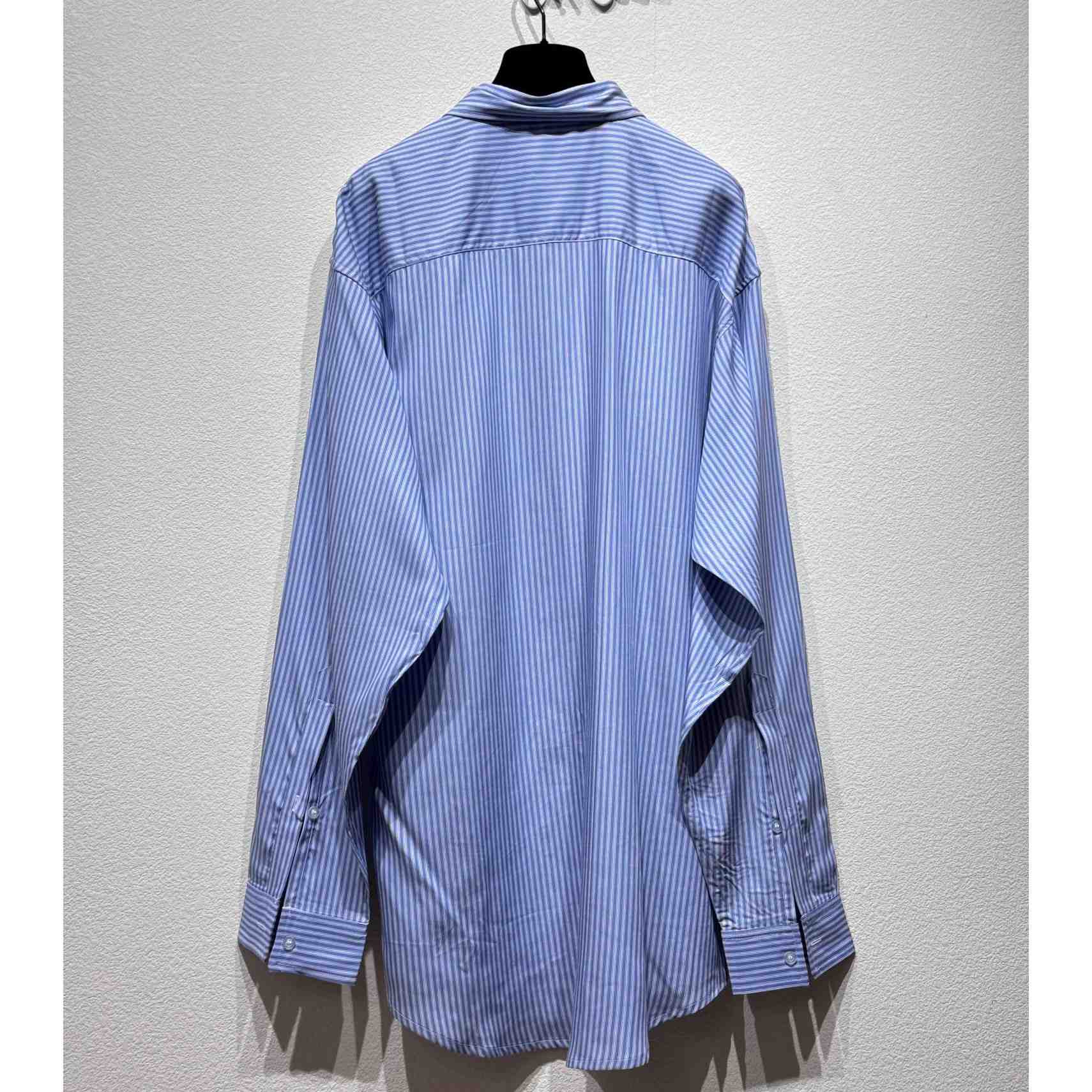 Balenciaga Fluid Shirt In Blue And White - PerfectKickZ