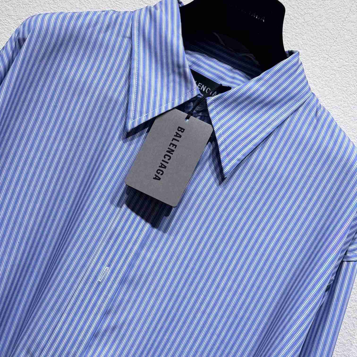 Balenciaga Fluid Shirt In Blue And White - PerfectKickZ