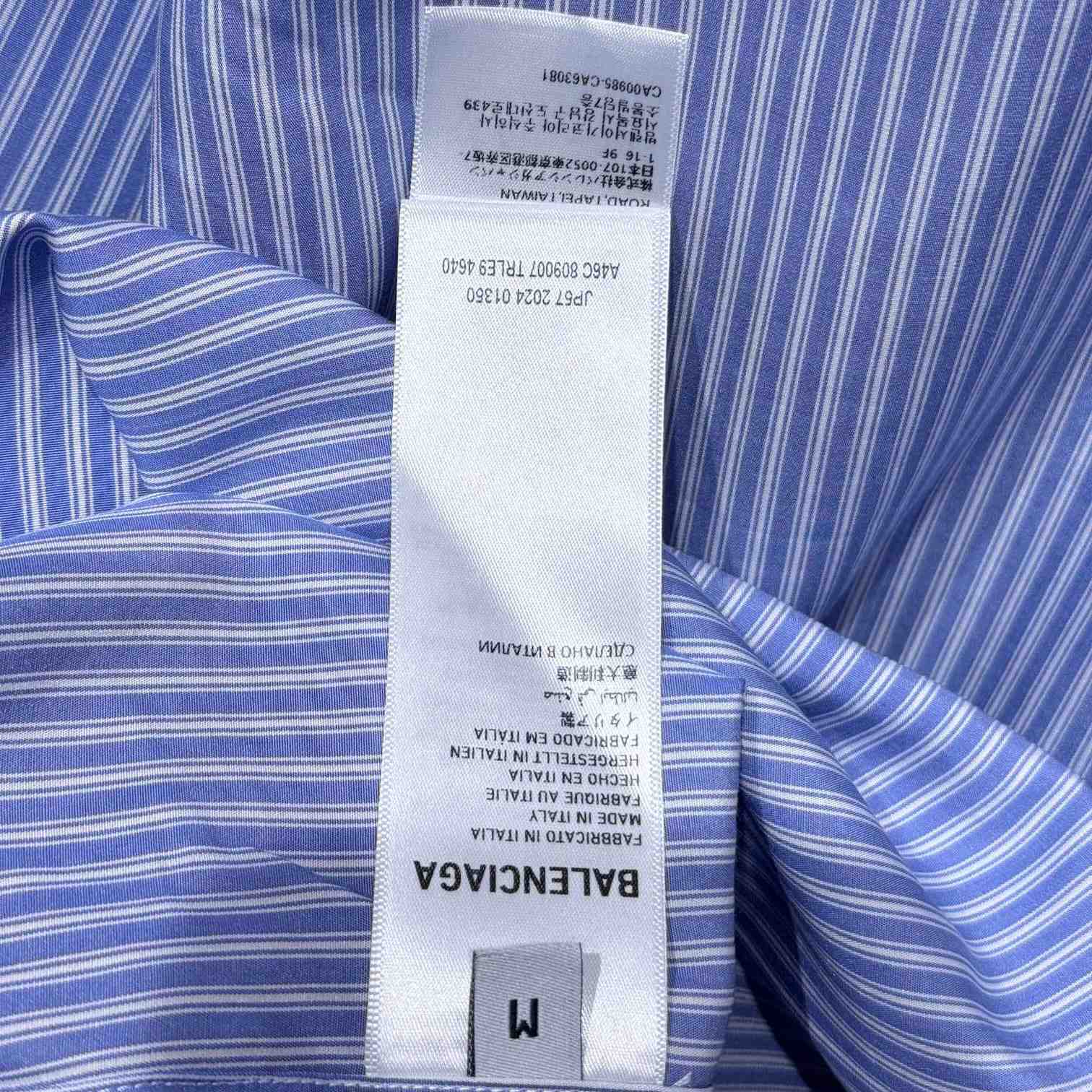 Balenciaga Fluid Shirt In Blue And White - PerfectKickZ