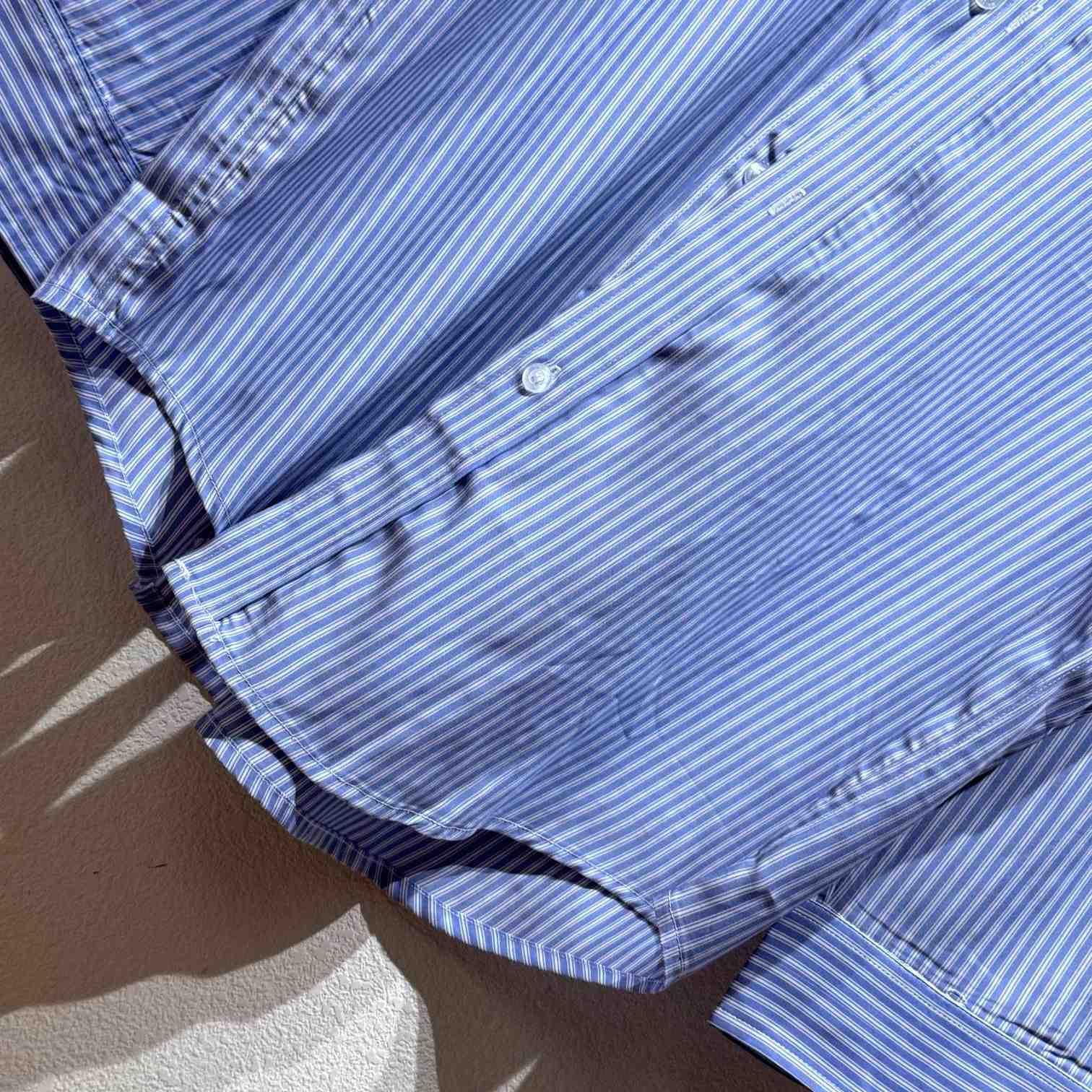 Balenciaga Fluid Shirt In Blue And White - PerfectKickZ