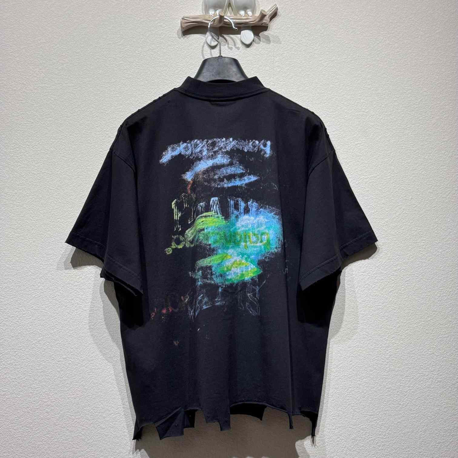 Balenciaga DIY Imprint T-Shirt In Washed Black Vintage Jersey - 