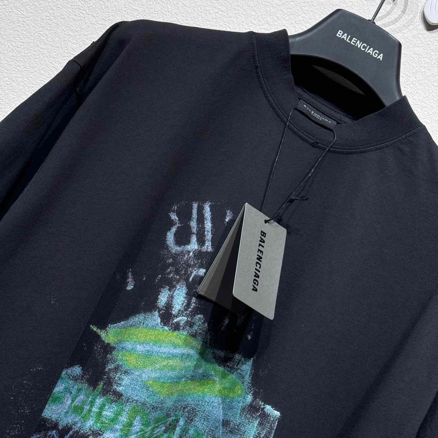 Balenciaga DIY Imprint T-Shirt In Washed Black Vintage Jersey - PerfectKickZ