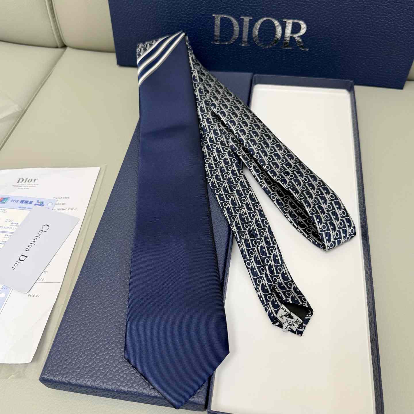 Dior Striped Dior Oblique Tie - PerfectKickZ