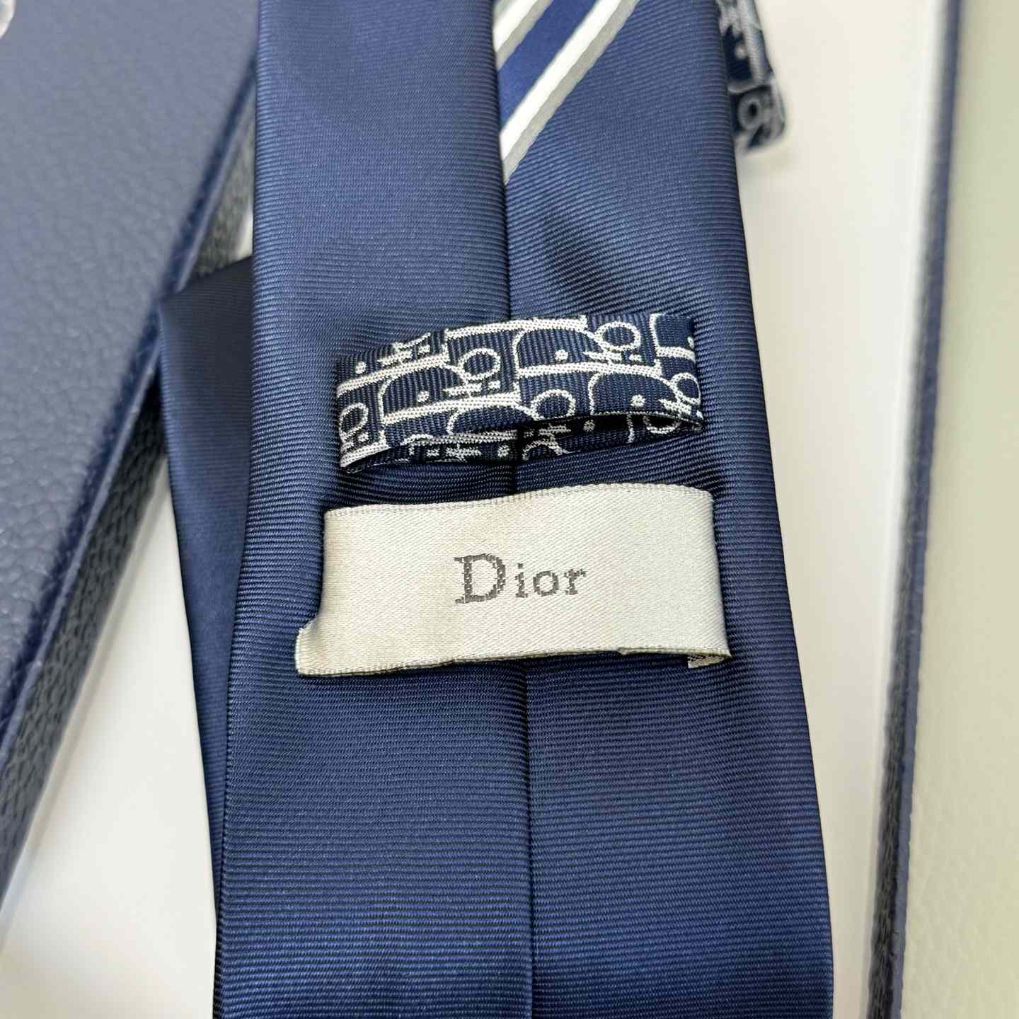 Dior Striped Dior Oblique Tie - PerfectKickZ