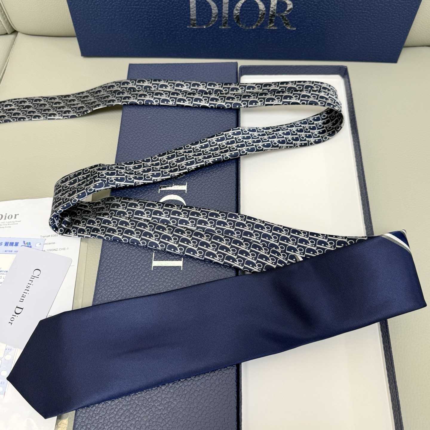 Dior Striped Dior Oblique Tie - PerfectKickZ