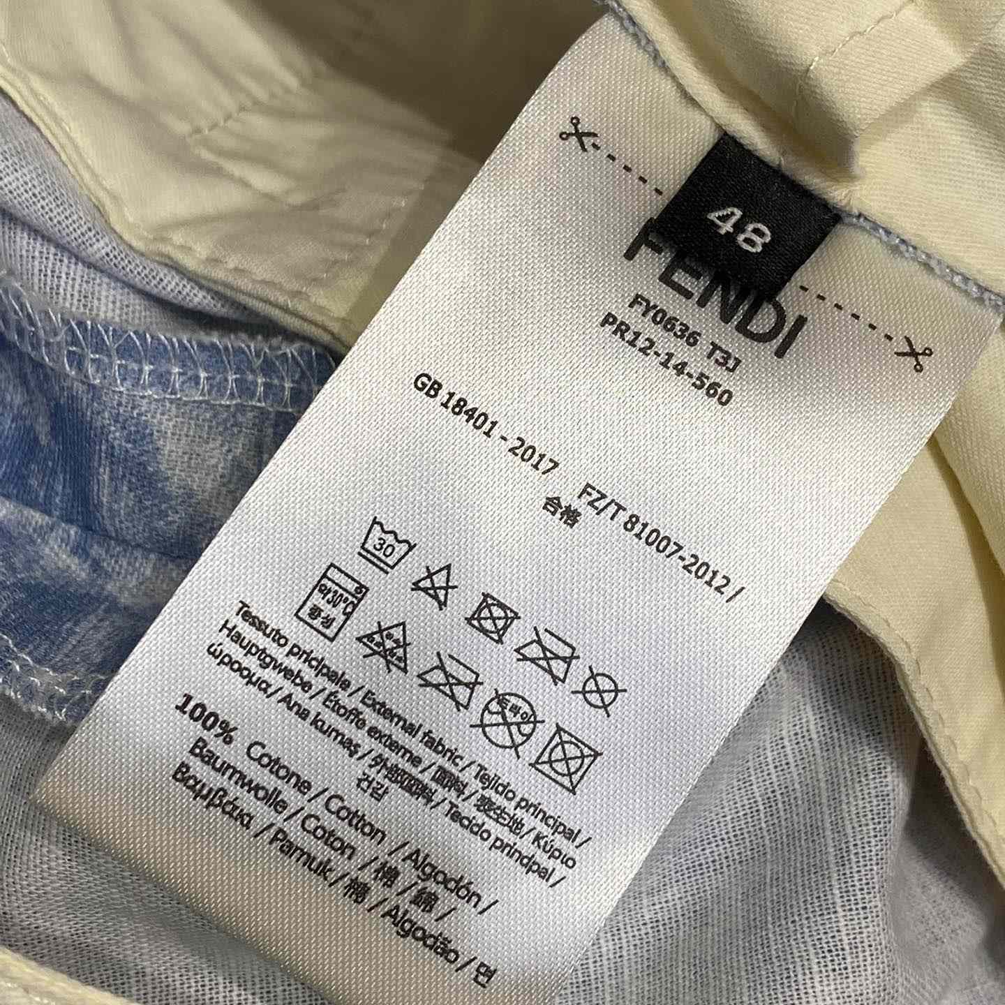 Fendi Blue FF Linen Shorts - PerfectKickZ