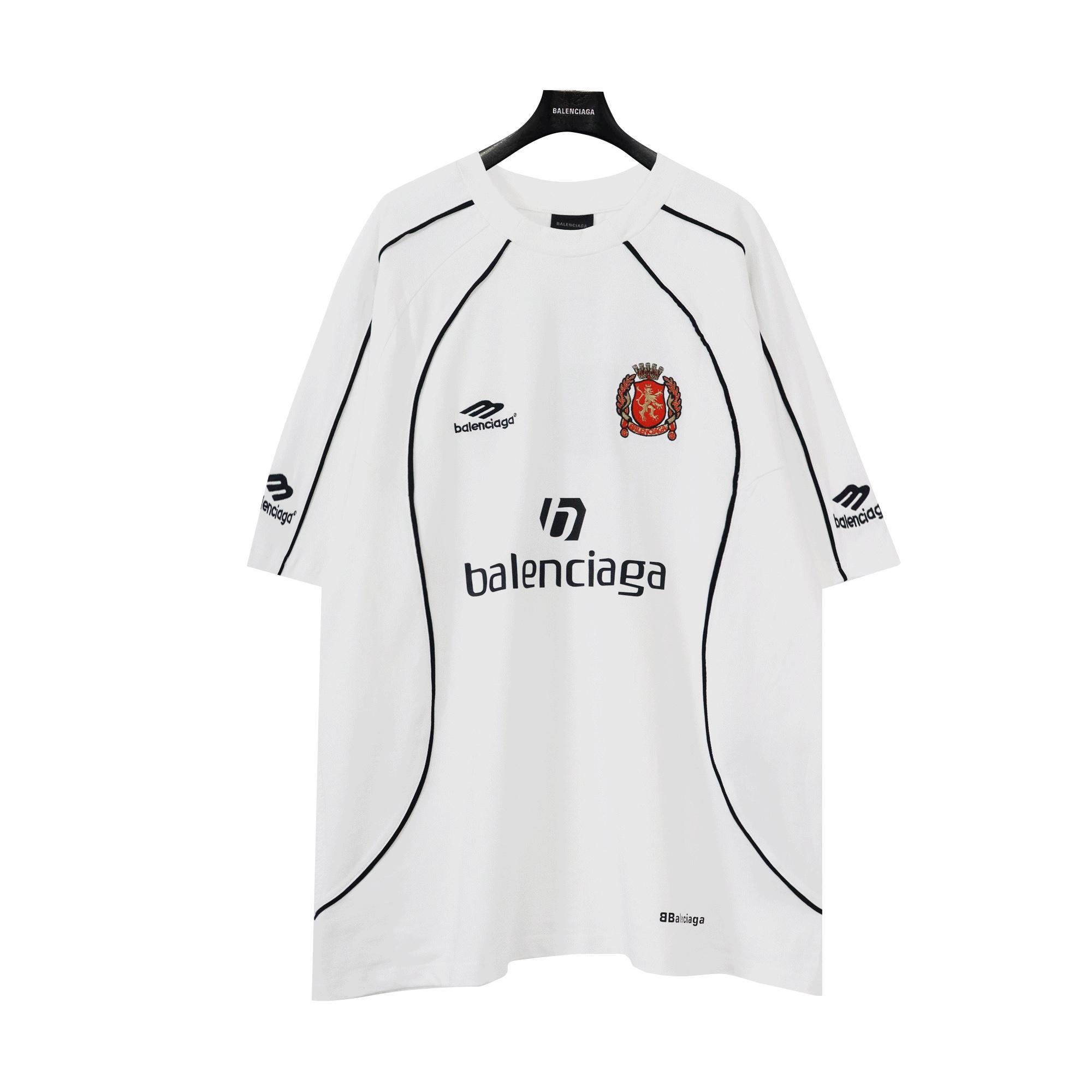 Balenciaga Paris Soccer T-Shirt Oversized In White - PerfectKickZ