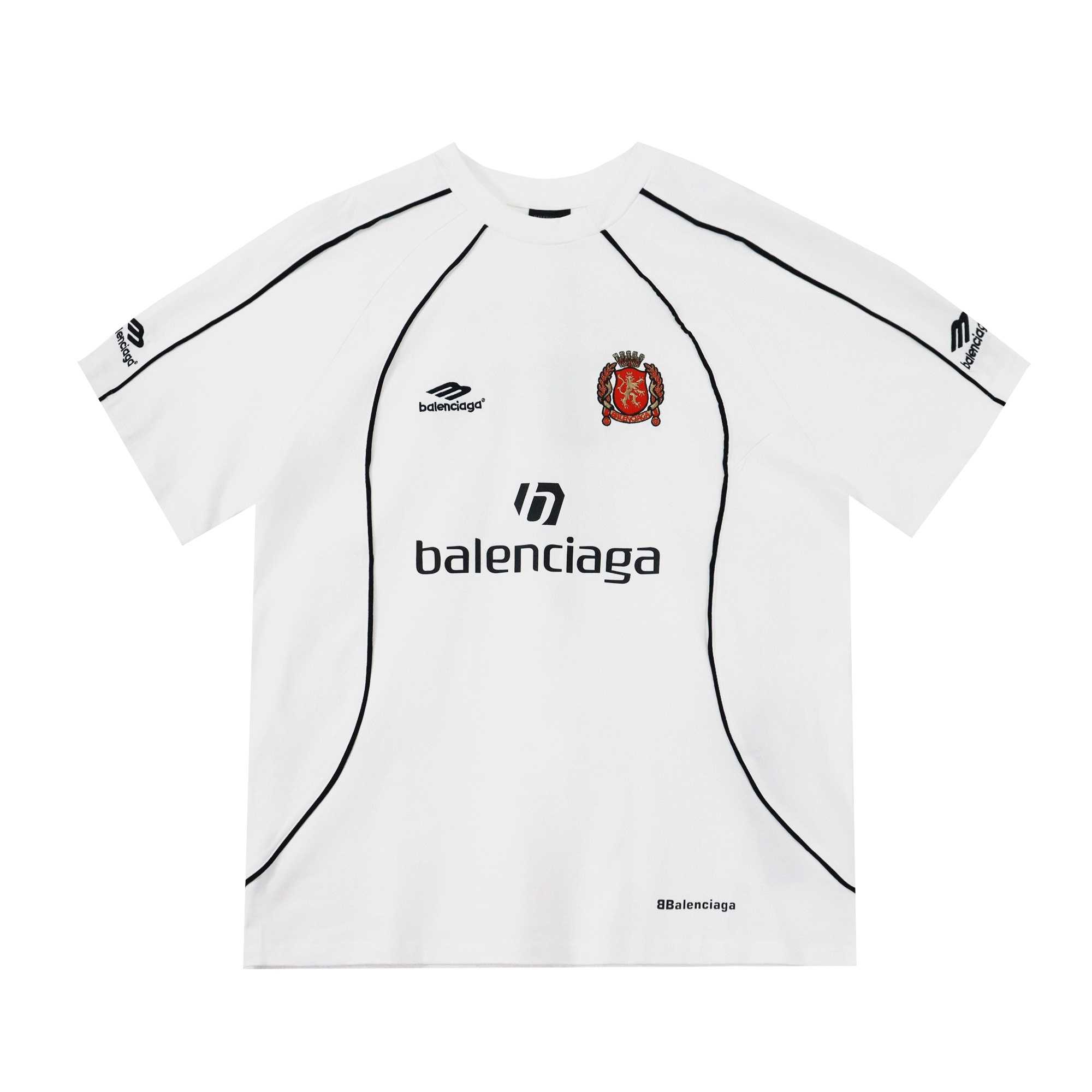 Balenciaga Paris Soccer T-Shirt Oversized In White - PerfectKickZ