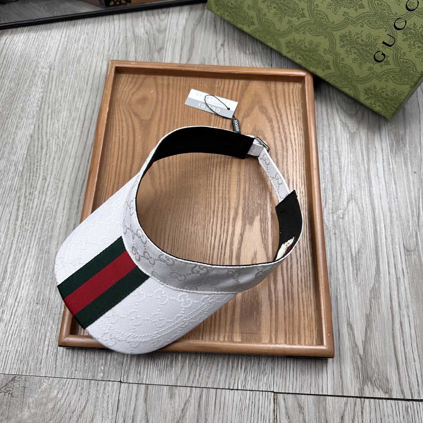 Gucci Original GG Canvas Visor With Web - PerfectKickZ