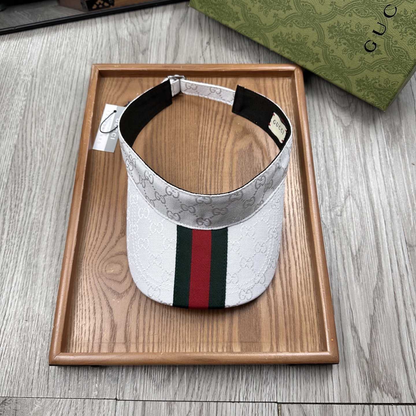 Gucci Original GG Canvas Visor With Web - PerfectKickZ