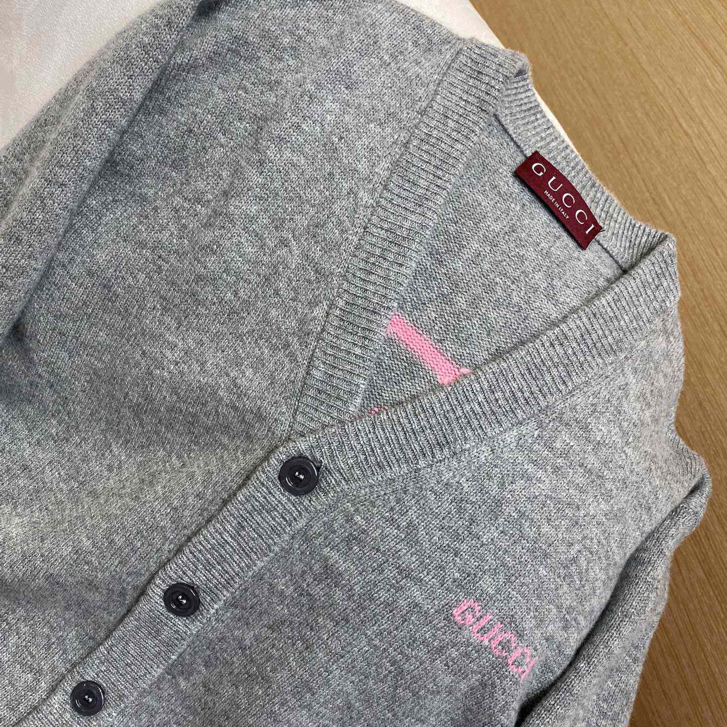 Gucci Wool Cashmere Cardigan With Intarsia  - PerfectKickZ