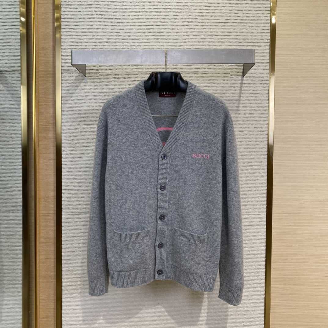 Gucci Wool Cashmere Cardigan With Intarsia  - PerfectKickZ