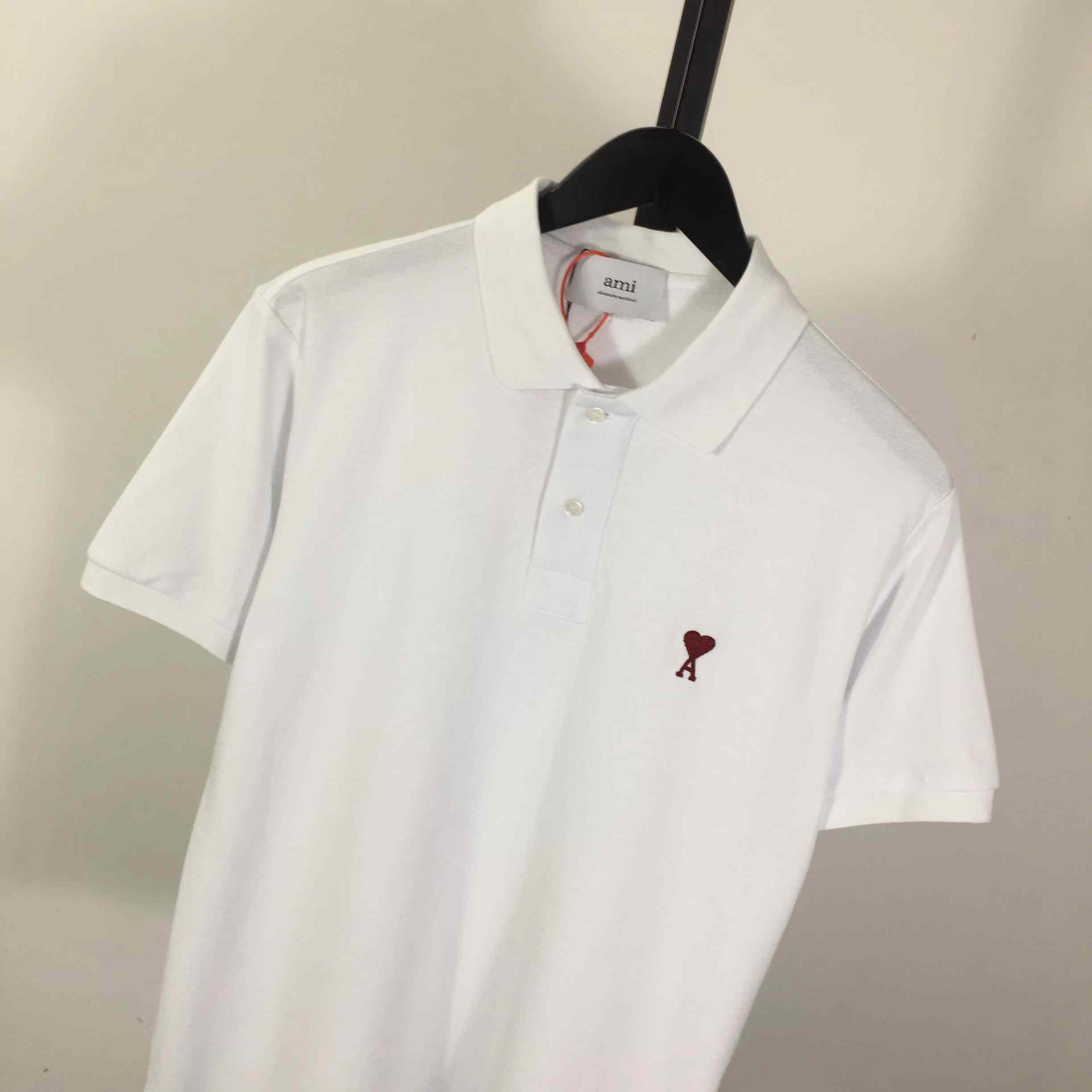 Ami Paris Ami De Coeur Embroidered Polo Shirt - PerfectKickZ