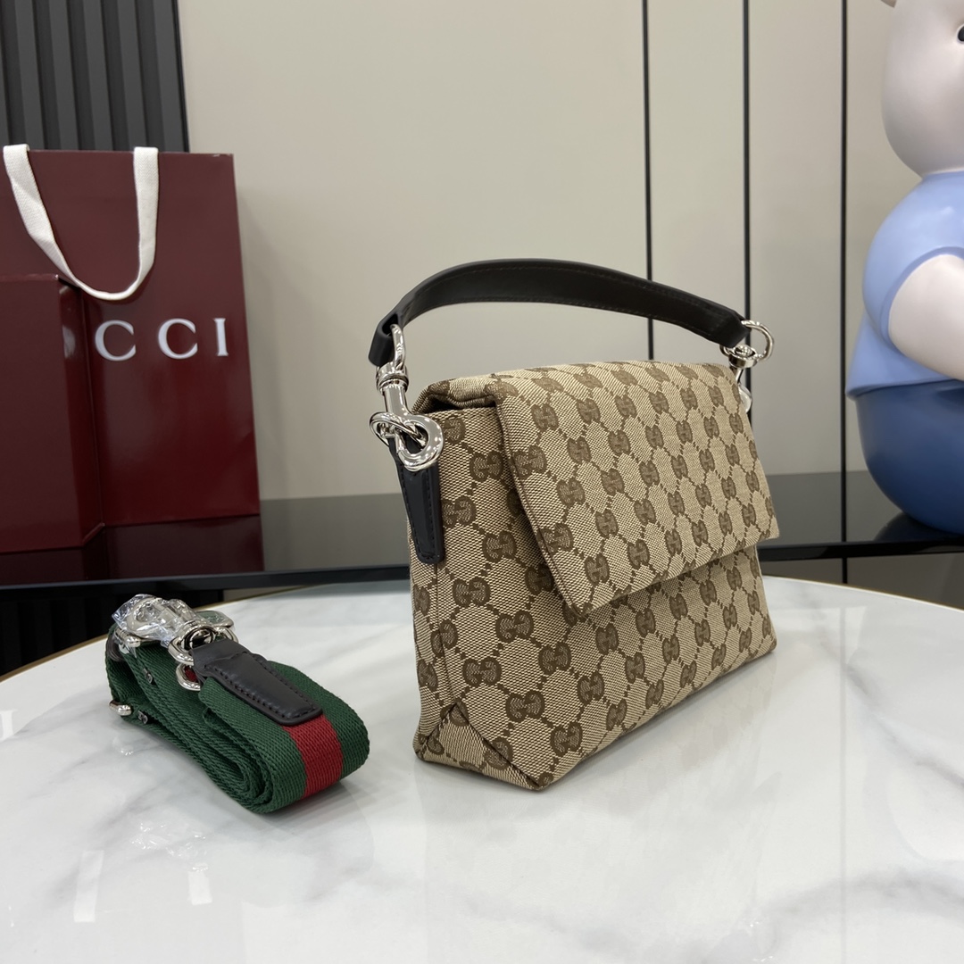 Gucci Small GG Crossbody Bag With Web - PerfectKickZ