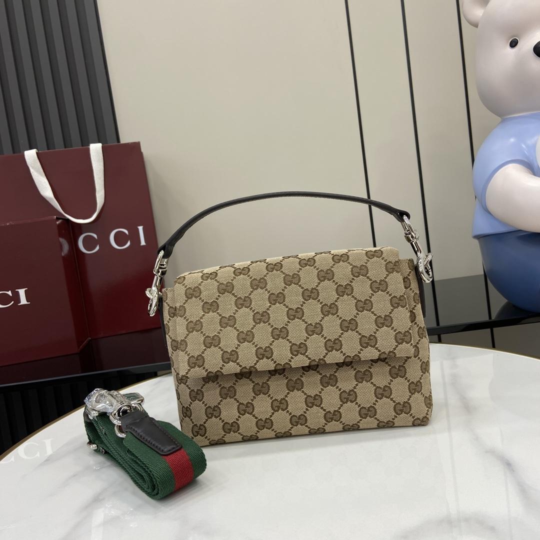 Gucci Small GG Crossbody Bag With Web - PerfectKickZ